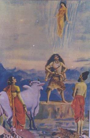 Raja Ravi Varma Gangavataranam oil painting image
